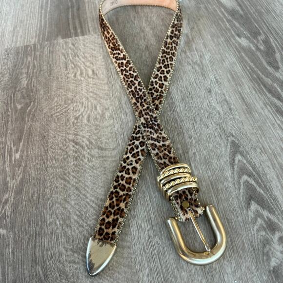 Vintage Leatherock Leopard Haircalf Belt Gold Hardware Y2K Statement Leather 90s main image 15